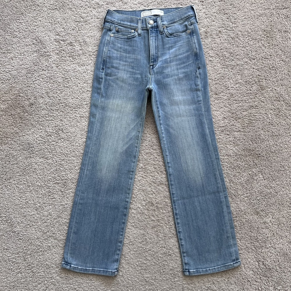AYR The Pop Straight Jeans Womens 25 Blue Light Wash High Rise Stretch Denim USA